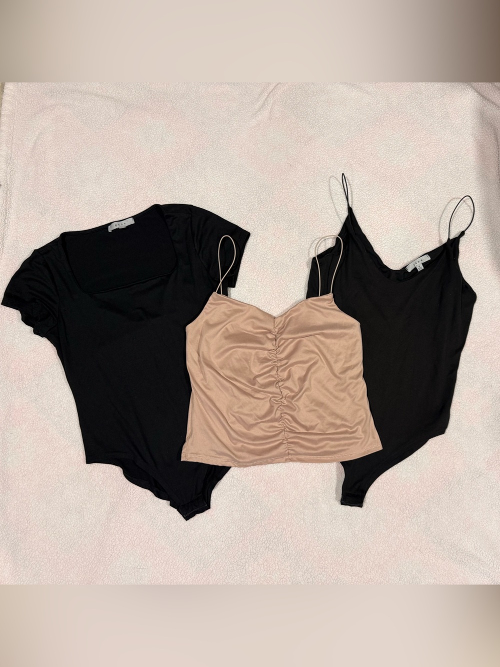 gaze Black & Nude Bodysuit & Cami Set
